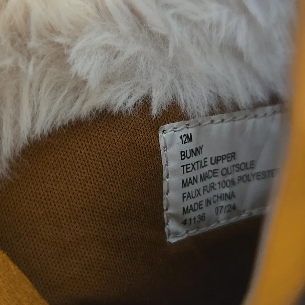 Khombu Bunny Girls' Faux Suede Chestnut Winter Boots with Faux Fur Cuff